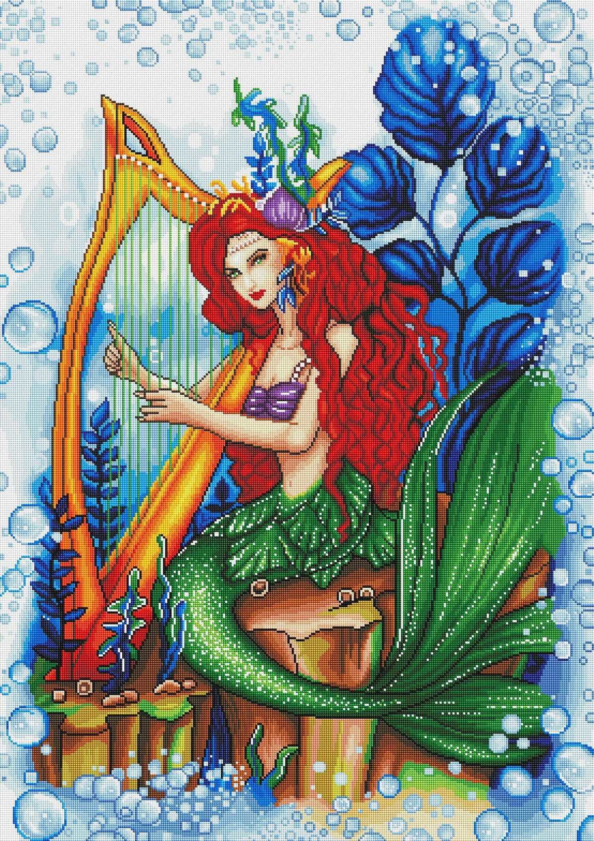 Diamond Painting Mermaid Legends 27.6" x 39.0″ (70cm x 99cm) / Square With 58 Colors Including 2 ABs / 108,582