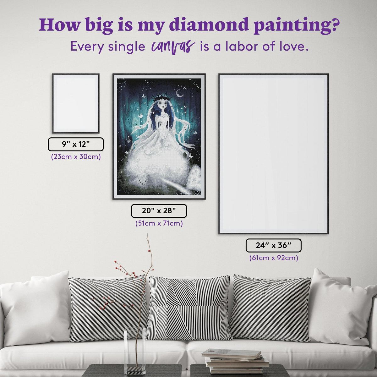 Diamond Painting Moonlight Bride 20" x 28" (51cm x 71cm) / Round with 29 Colors including 3 ABs, 1 Iridescent Diamonds and 2 Special Diamonds / 45,580