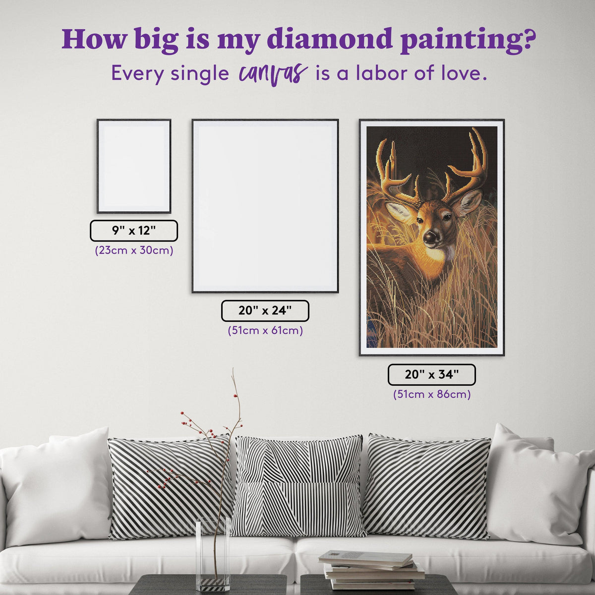 Diamond Painting Oak Island Whitetail 20" x 34" (51cm x 86cm) / Round With 30 Colors Including 3 ABs / 55,386