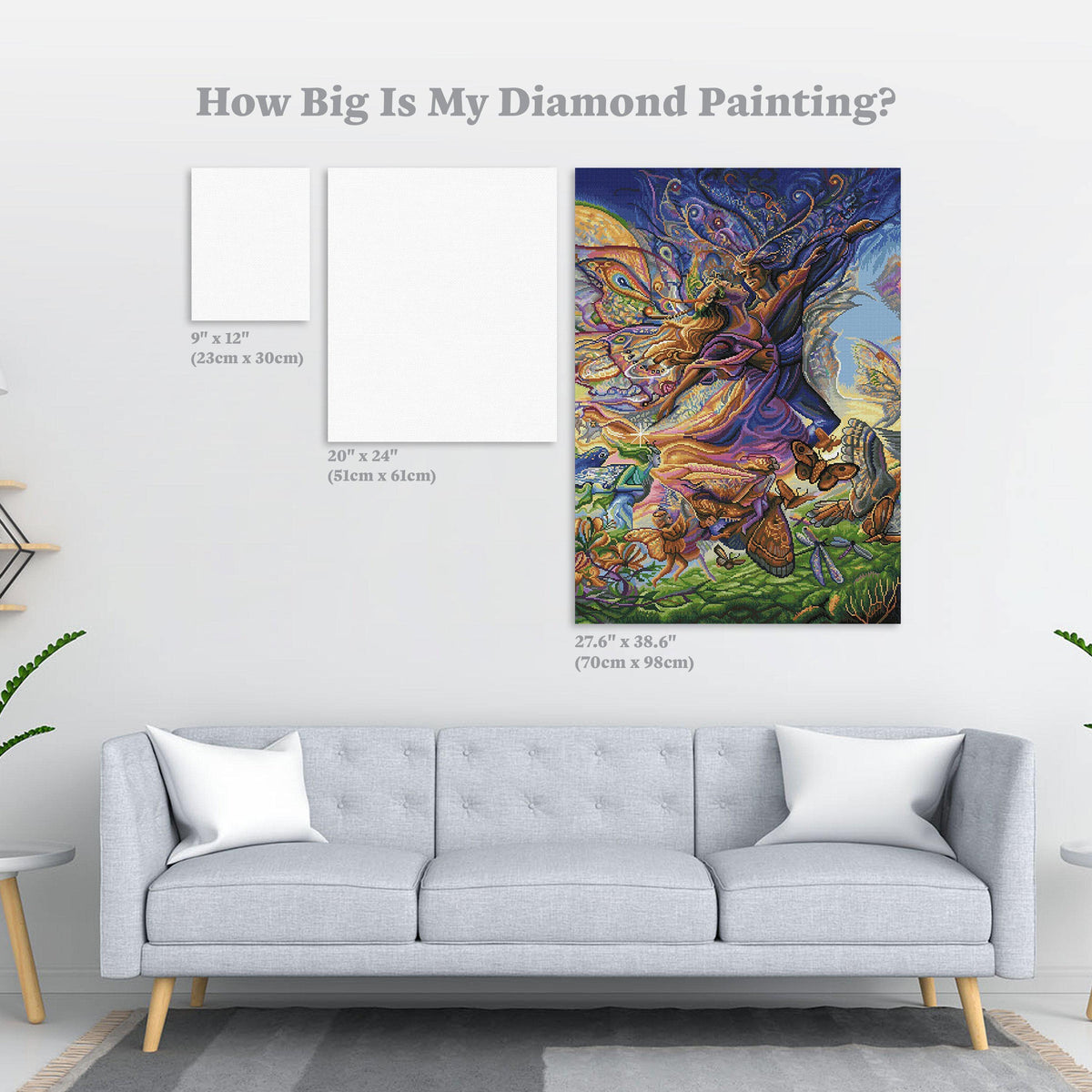 Diamond Painting Oberon and Titania 27.6" x 38.6″ (70cm x 98cm) / Square with 55 Colors including 2 ABs / 107,478