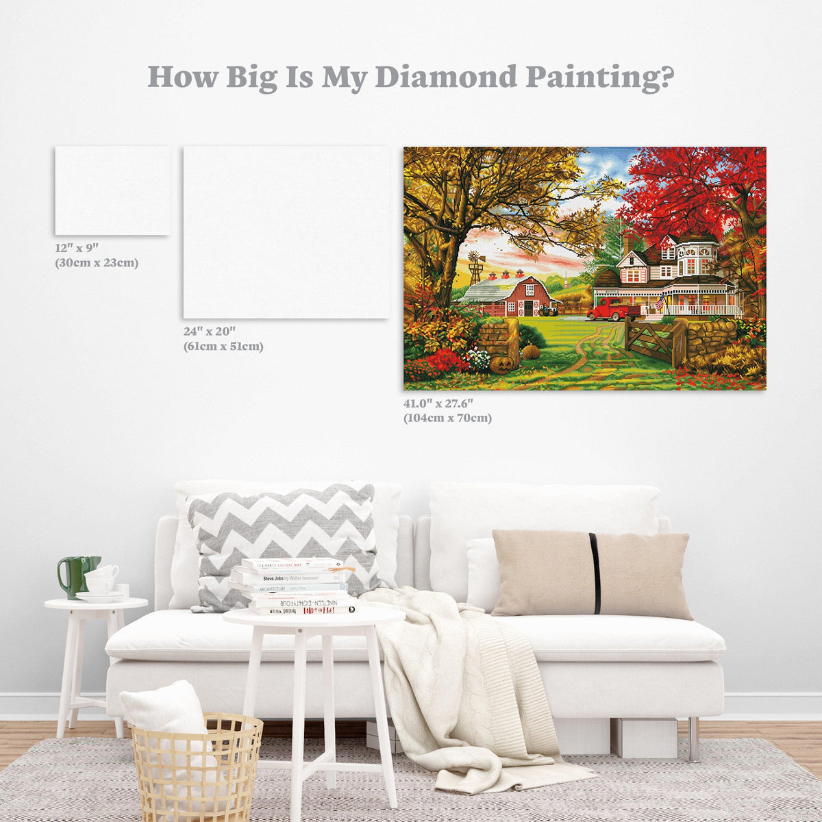 Diamond Painting Old Pumpkin Farm 41" x 27.6″ (104cm x 70cm) / Square with 51 Colors including 2 ABs / 114,119