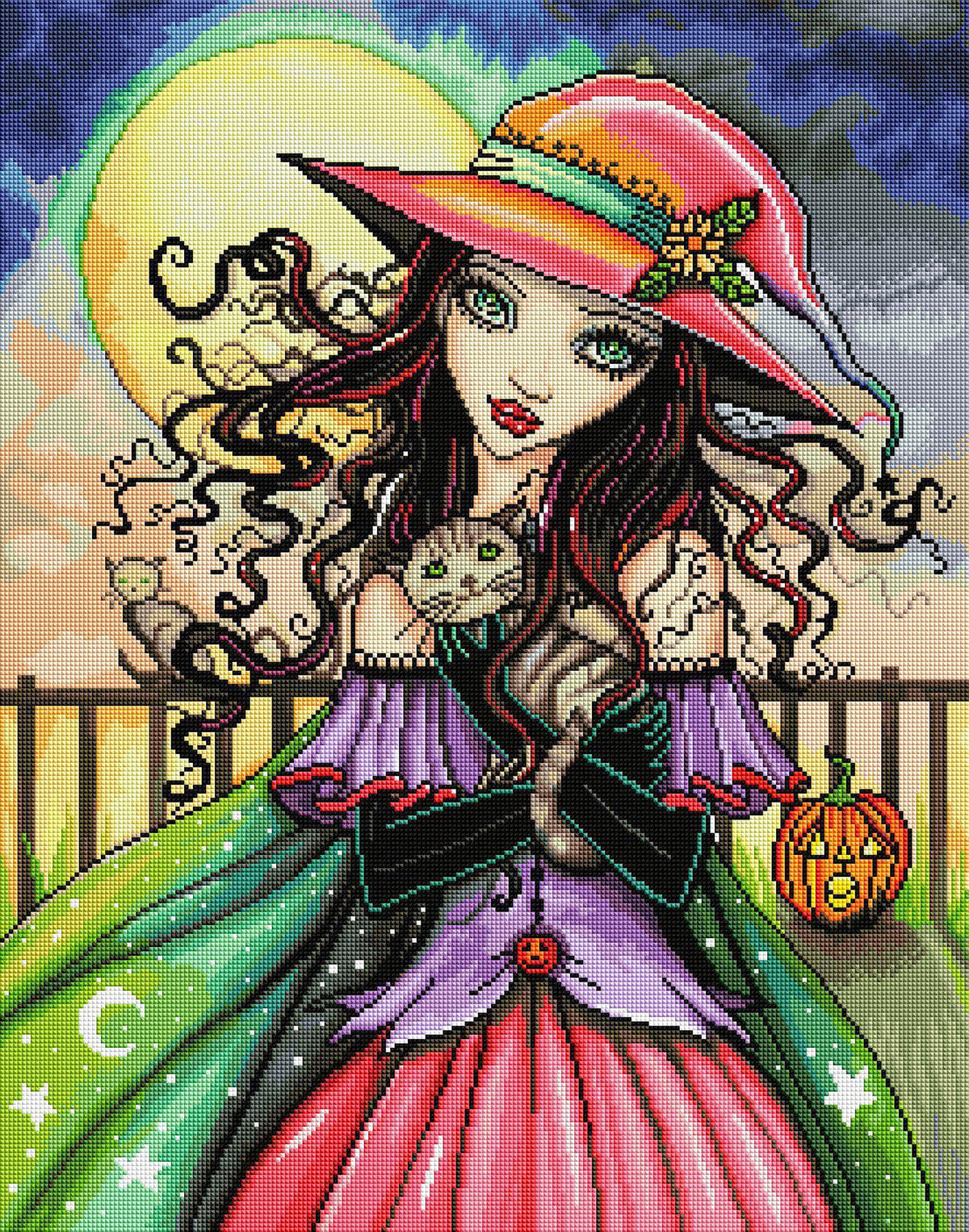 Diamond Painting One Halloween 22" x 28″ (51cm x 71cm) / Round with 65 Colors including 4 ABs / 62,101