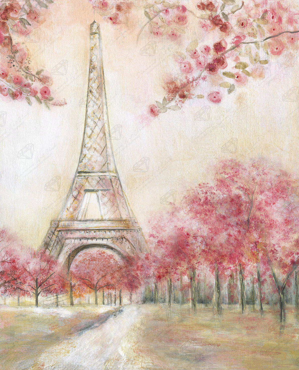 Diamond Painting Paris Spring 17" x 21" (43cm x 53cm) / Round with 36 Colors including 2 ABs / 28,576