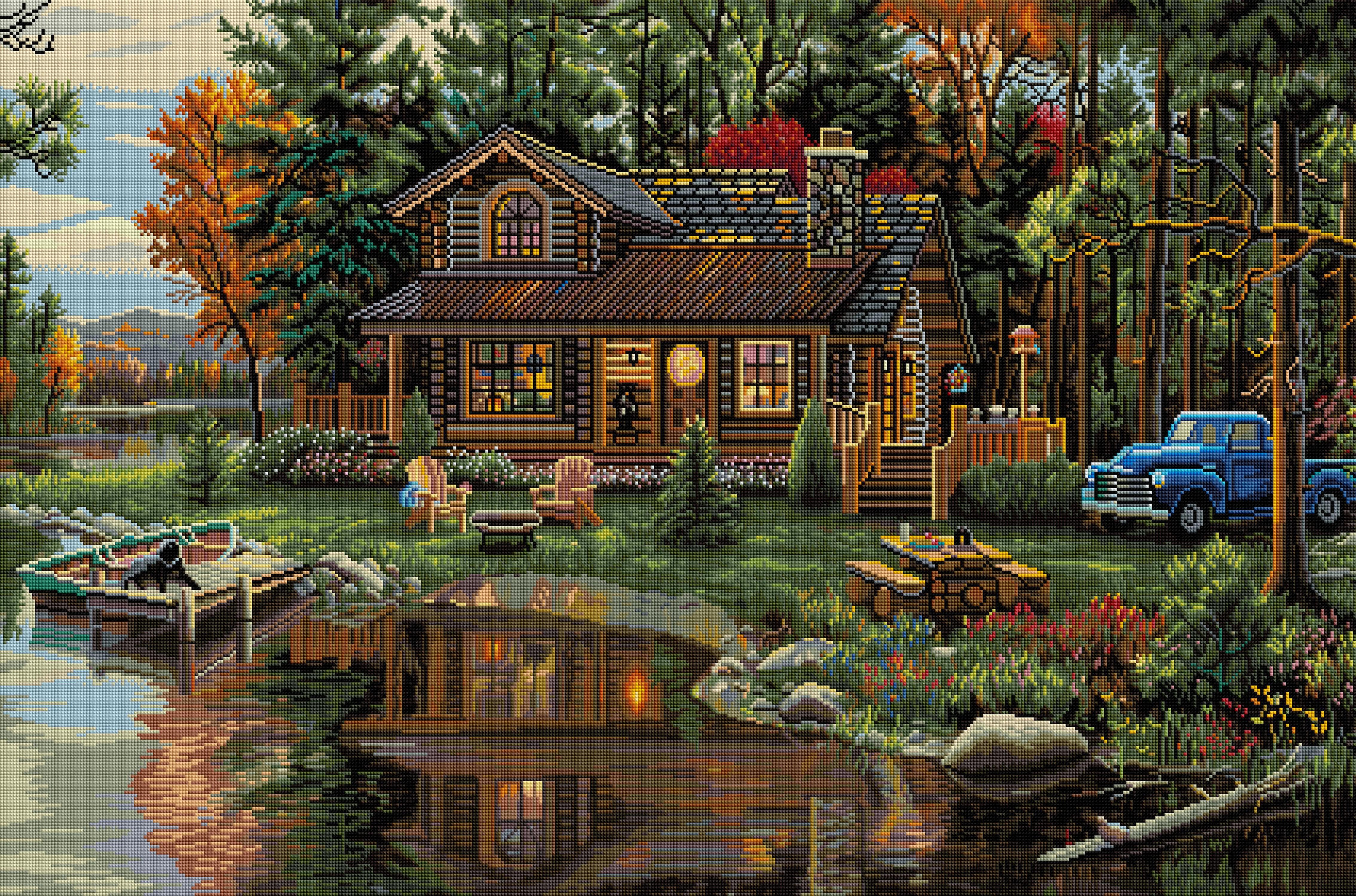 Crystal Lake Cabin Diamond Painting