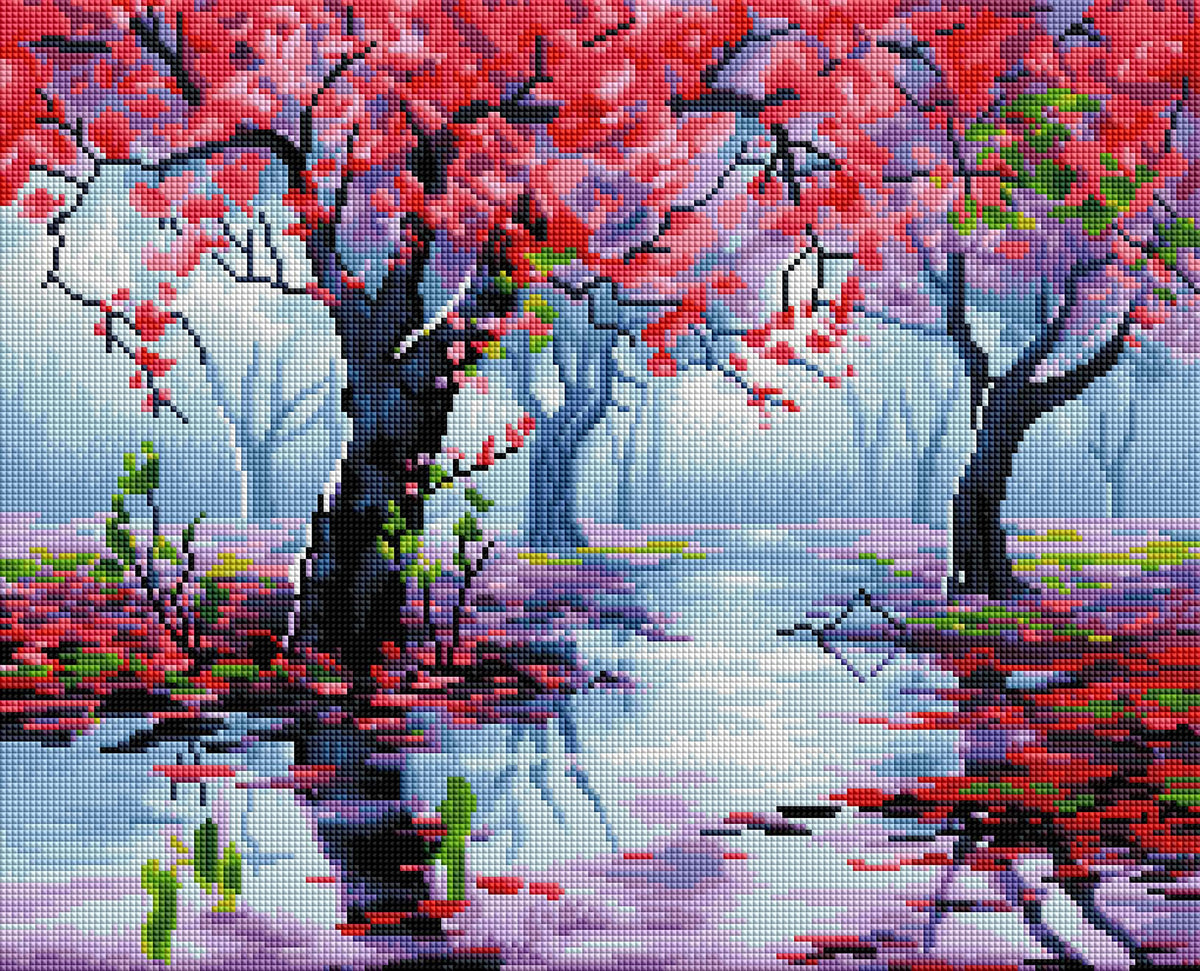 Diamond Painting Pretty in Pink 16.5″ x 20.5″ (42cm x 52cm) / Square With 37 Colors Including 3 ABs / 33,660