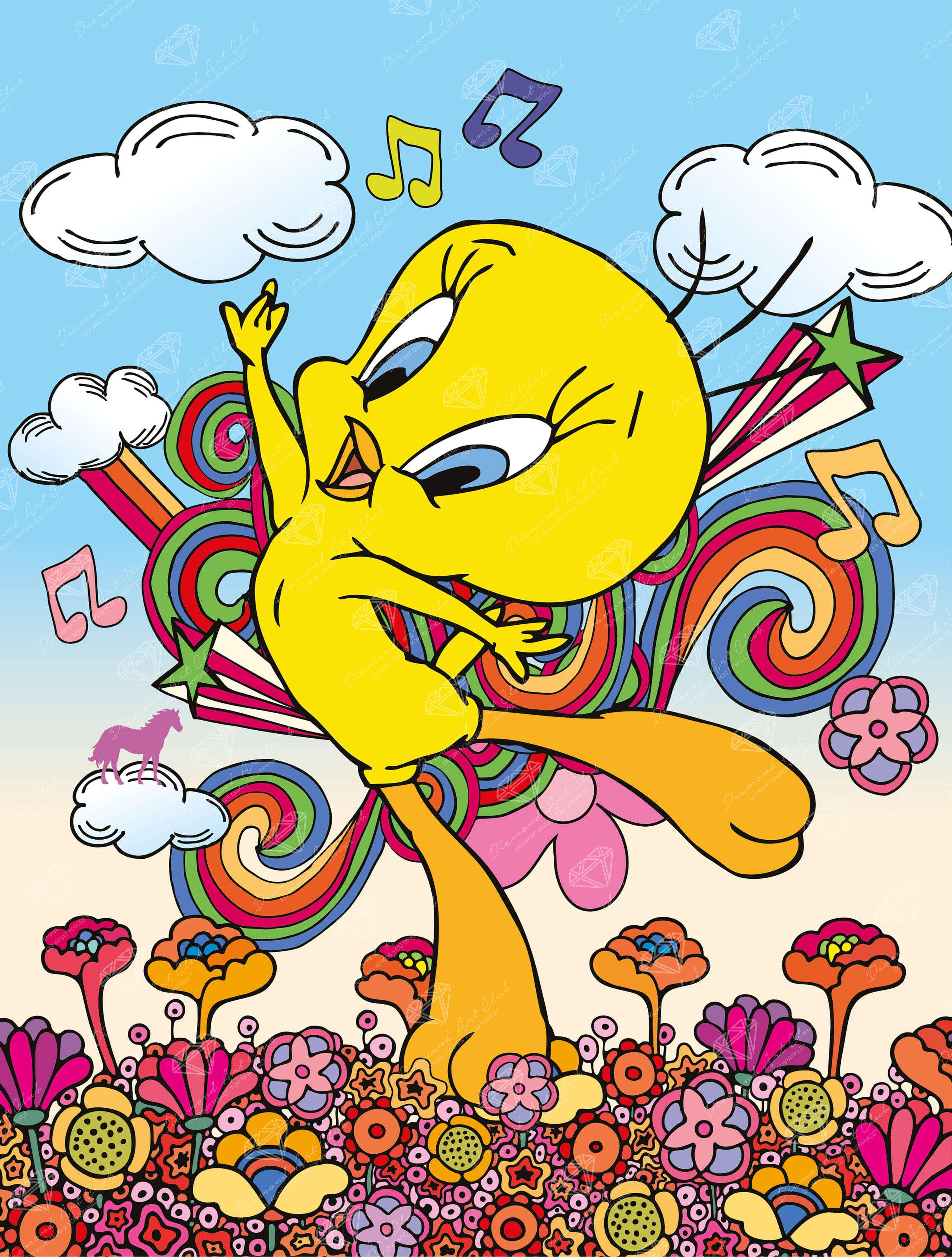 Tweety Bird™ — 13 x 15 (32.8cm x 37.8cm) / Round With 9 Colors Including  1 ABs and 1 Fairy Dust Diamonds / 15,795