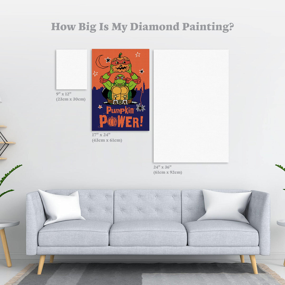 Diamond Painting Pumpkin Power 17" x 24" (43cm x 61cm) / Round With 14 Colors Including 3 ABs / 32,984