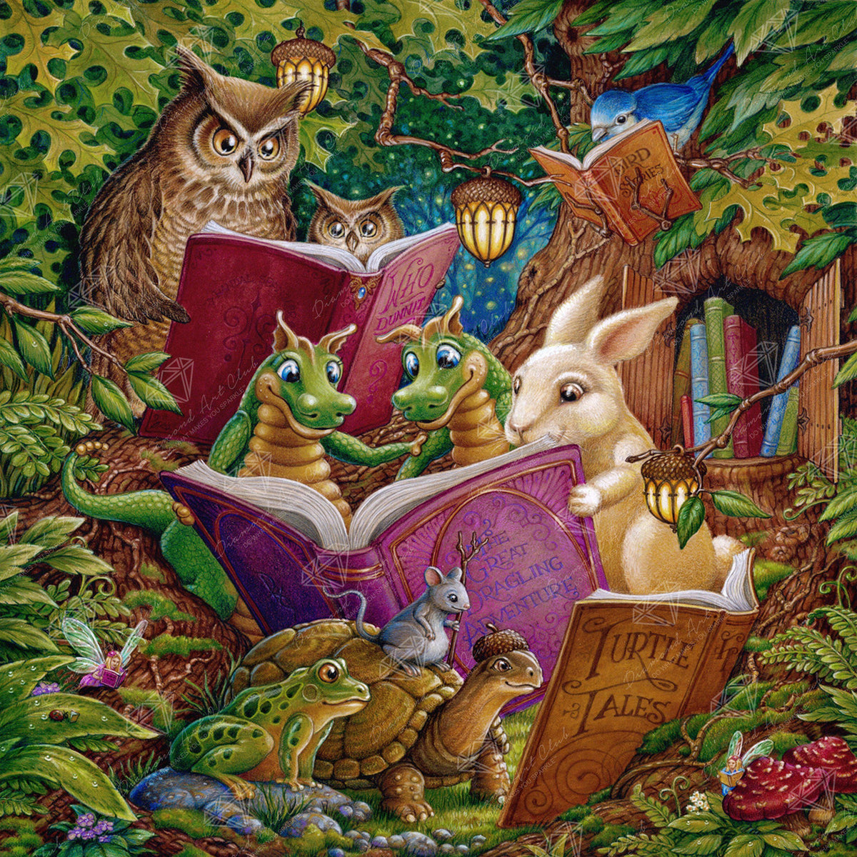 Diamond Painting Reading Time 27.6" x 27.6" (70cm x 70cm) / Square with 61 Colors including 5 ABs / 76,729