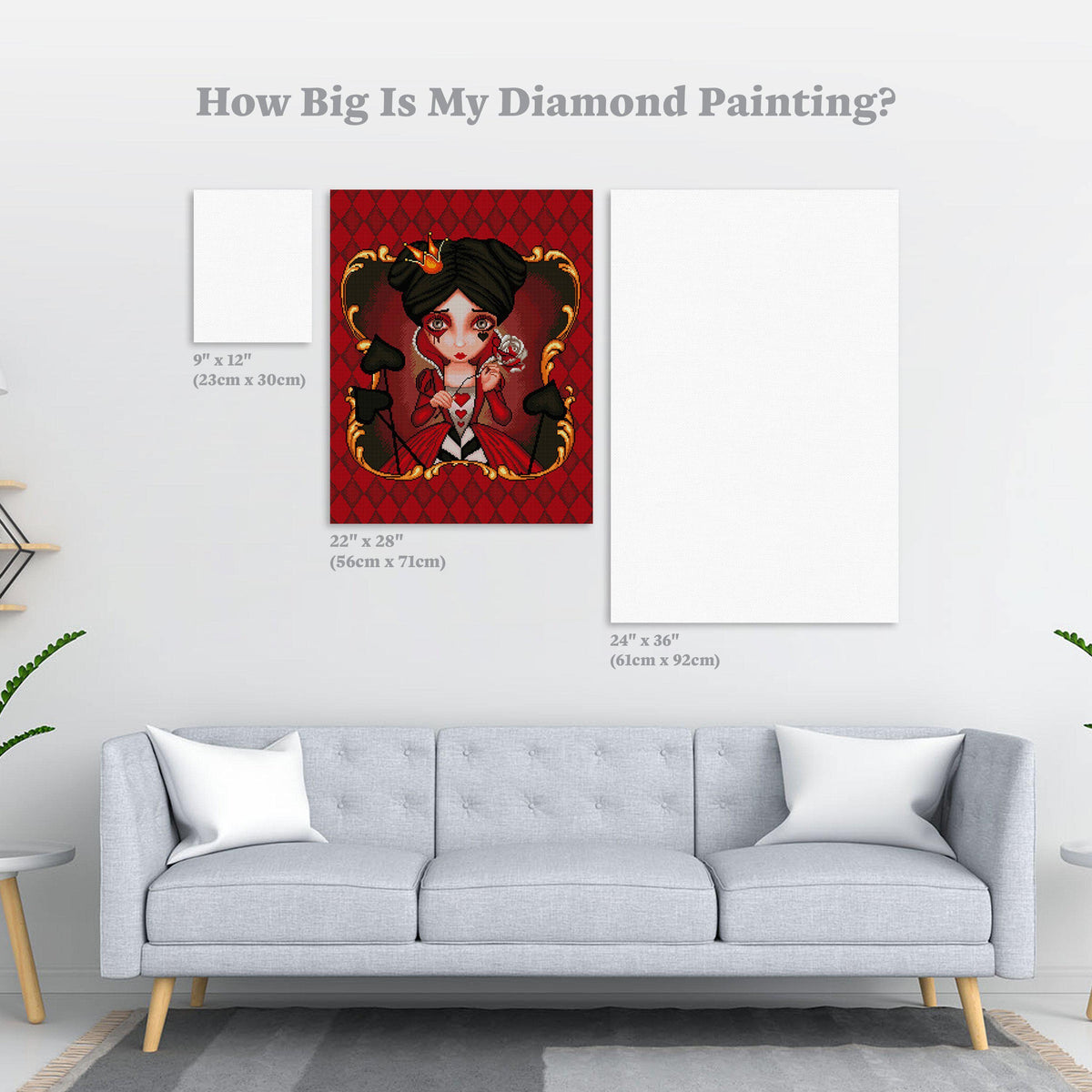 Diamond Painting Red Queen 22" x 28″ (56cm x 71cm) / Square with 31 Colors including 3 ABs / 62,101