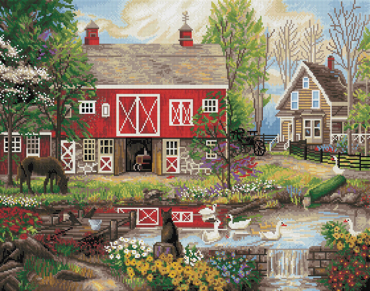 Diamond Painting Reflections On Country Living 22" x 28″ (56cm x 71cm) / Square With 38 Colors Including 2 ABs / 61,600