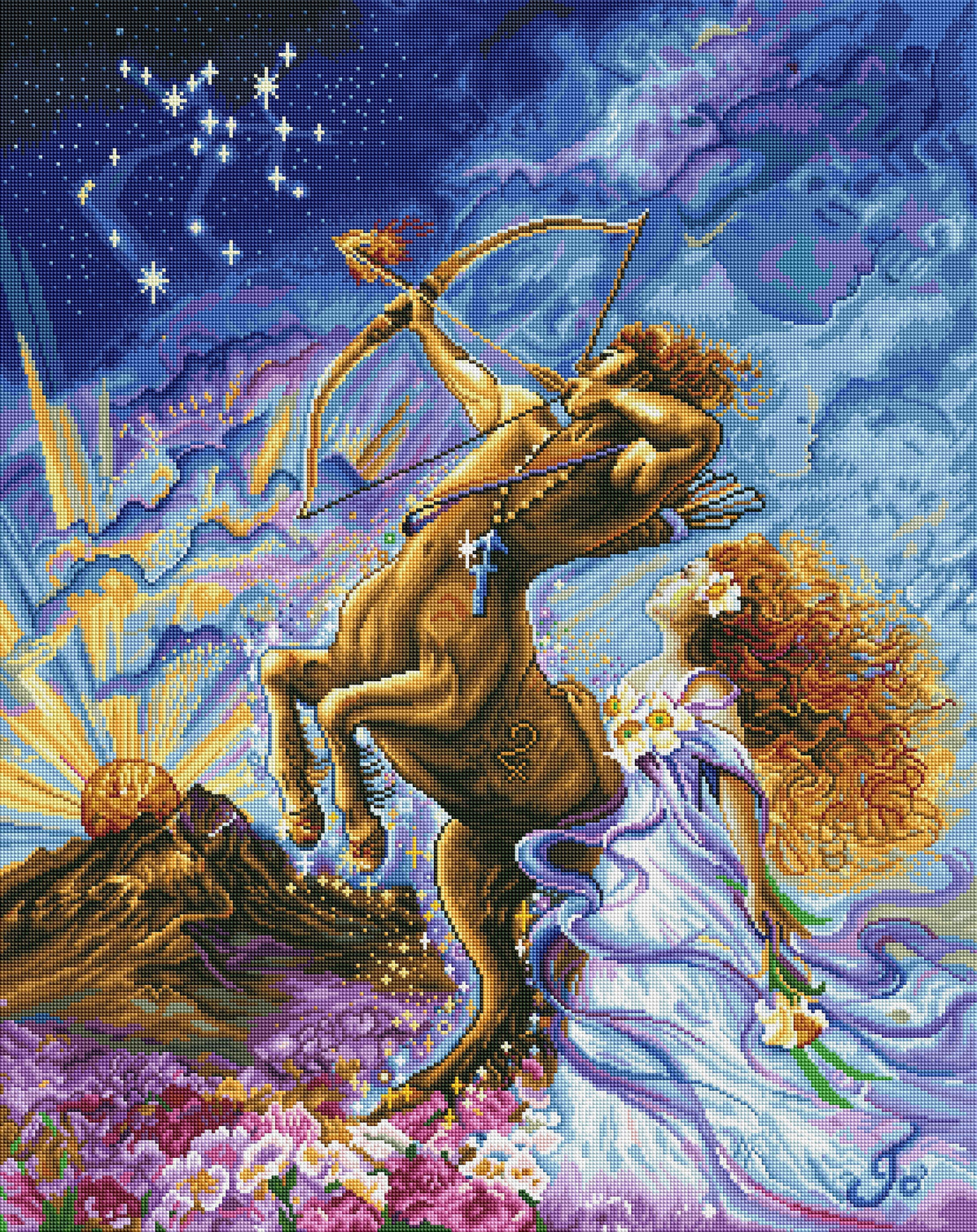 Diamond Painting Sagittarius 27.6" x 34.6″ (70cm x 88cm) / Square with 61 Colors including 2 ABs / 96,664