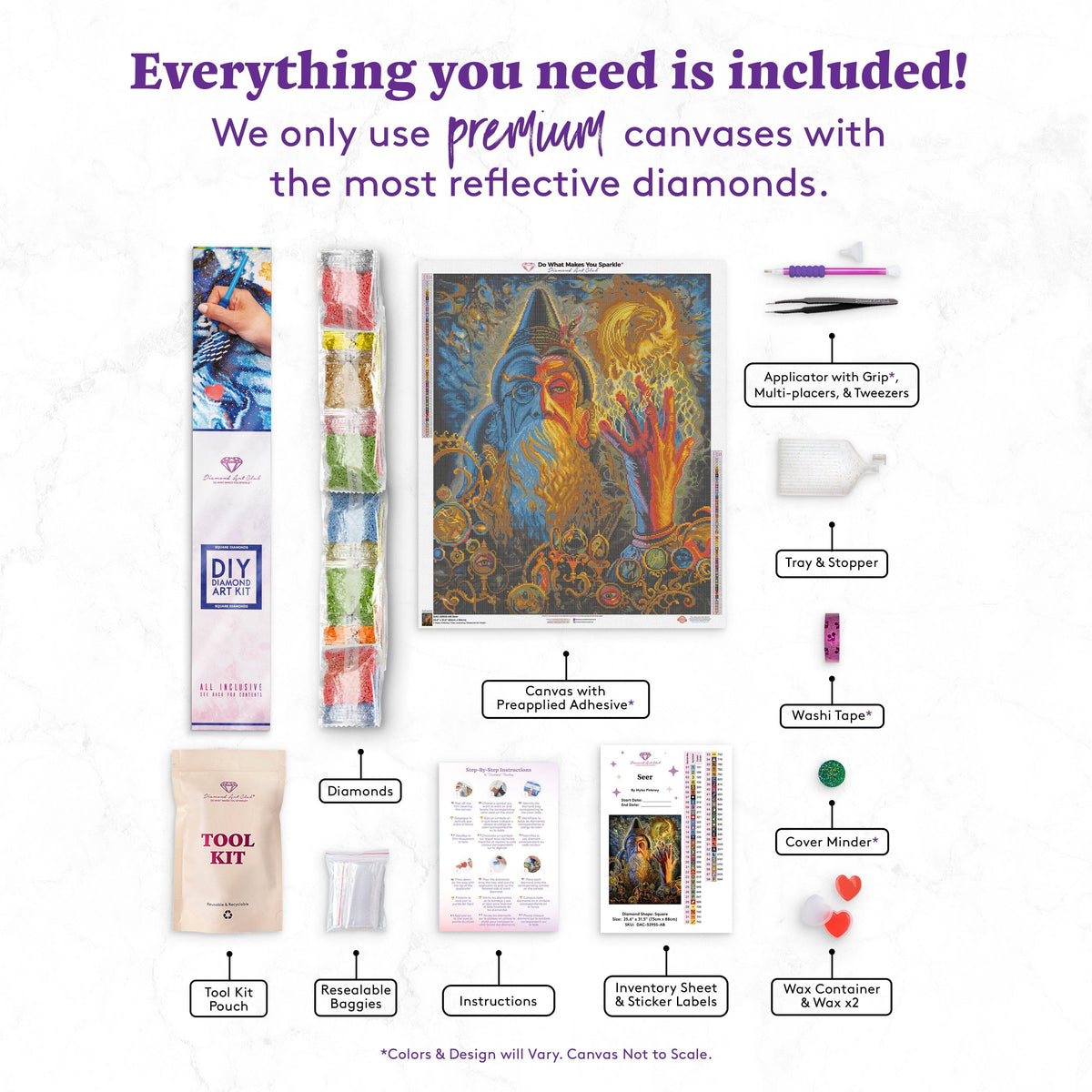 Diamond Painting Seer 25.6" x 31.5" (65cm x 80cm) / Square with 58 Colors including 4 ABs / 83,781