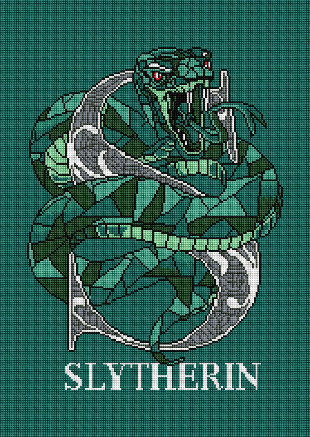 Diamond Painting Slytherin™ Crest - Stand Together - AMZ 17" x 24″ (43cm x 61cm) / Square With 10 Colors Including 1 ABs / 41,211