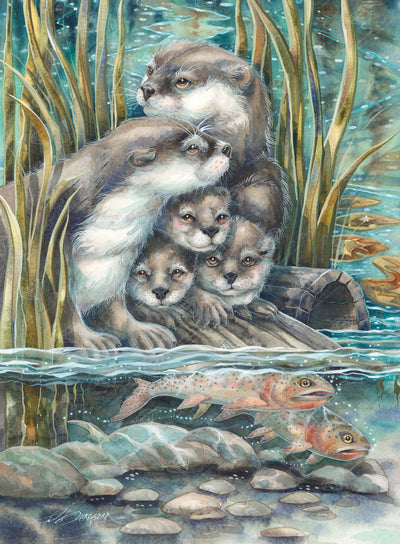 Diamond Painting So Happy We Have Each Otter 20" x 27" (50.7cm x 69cm) / Round With 58 Colors Including 2 ABs and 1 Iridescent Diamonds and 1 Fairy Dust Diamonds / 44,526