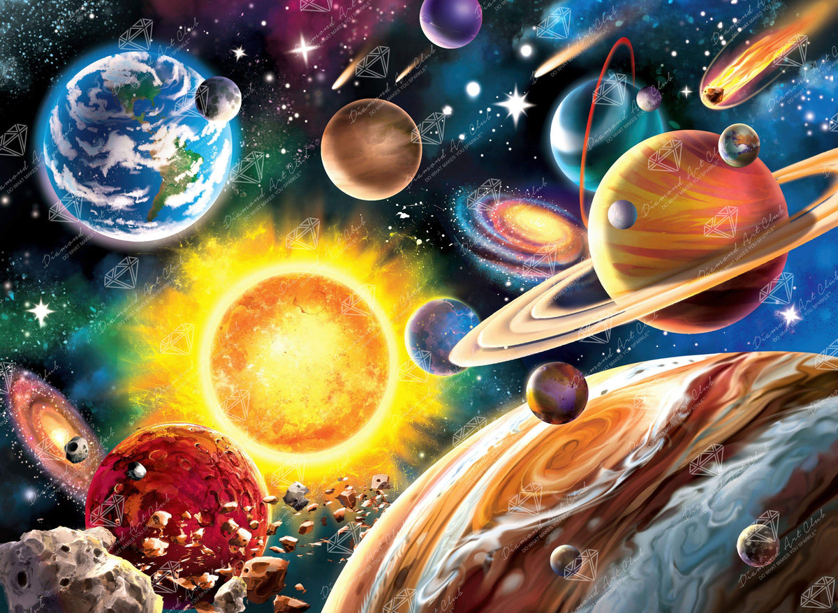 Diamond Painting Solar System 30" x 22″ (76cm x 56cm) / Square with 62 Colors including 2 ABs / 66,742