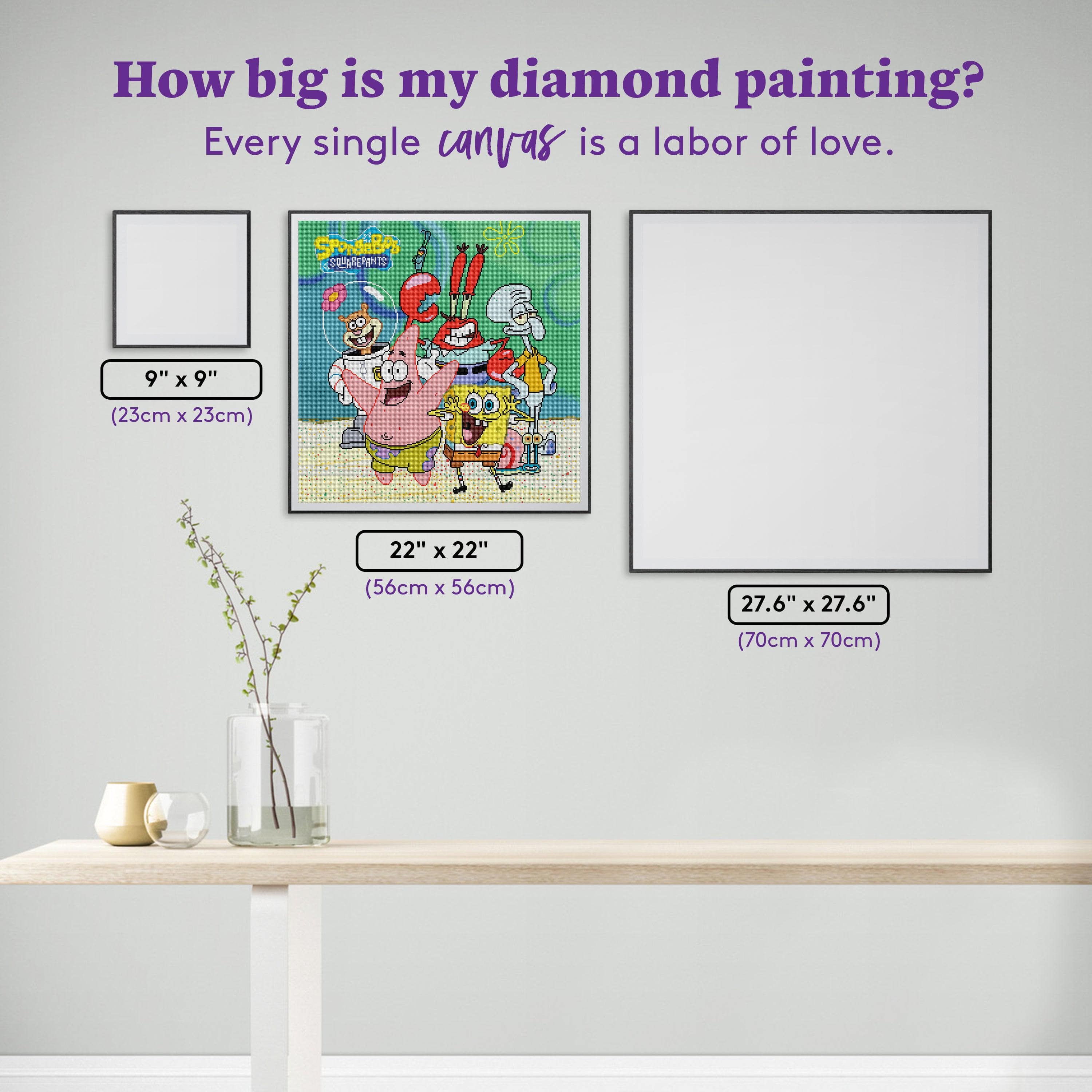 DIAMOND ART CLUB Spongebob Squarepants Best Buddies Diamond Painting Kit,  13 x 13 (33 x 33 cm) : Arts, Crafts & Sewing 