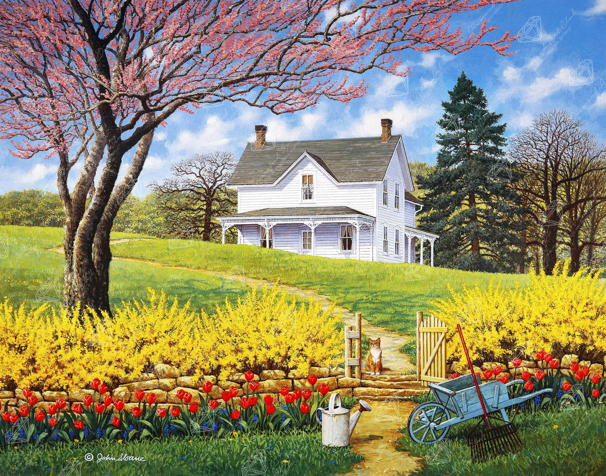 Diamond Painting Spring Ahead 22" x 28″ (56cm x 71cm) / Square with 46 Colors including 2 ABs / 62,605