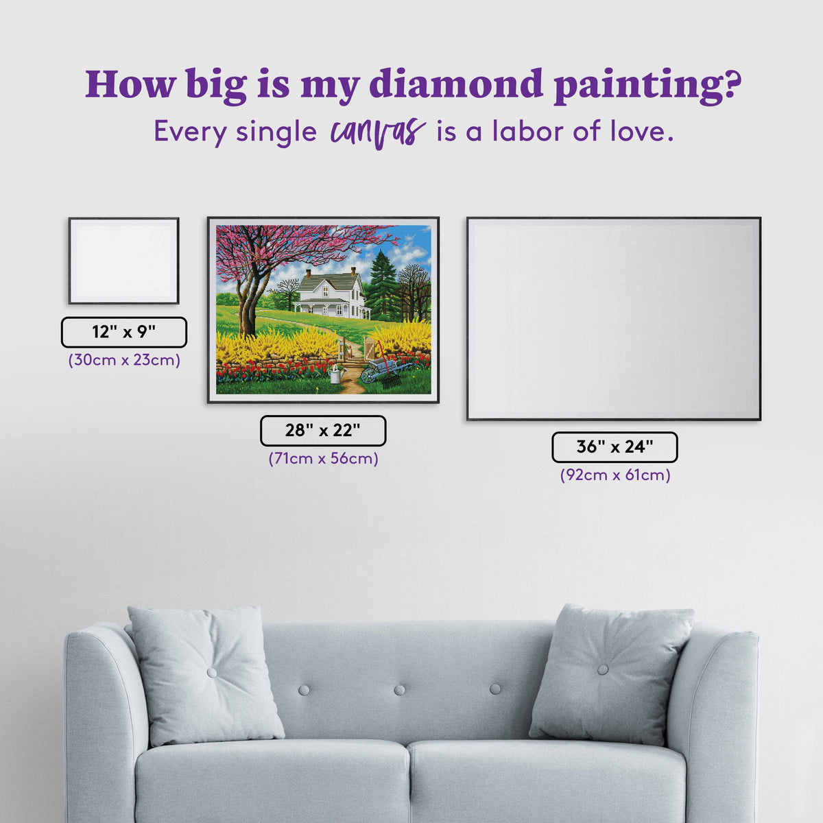 Diamond Painting Spring Ahead 22" x 28″ (56cm x 71cm) / Square with 46 Colors including 2 ABs / 62,605