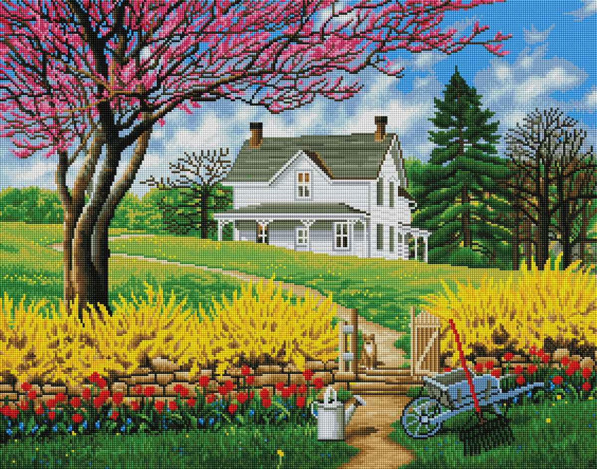 Diamond Painting Spring Ahead 22" x 28″ (56cm x 71cm) / Square with 46 Colors including 2 ABs / 62,605