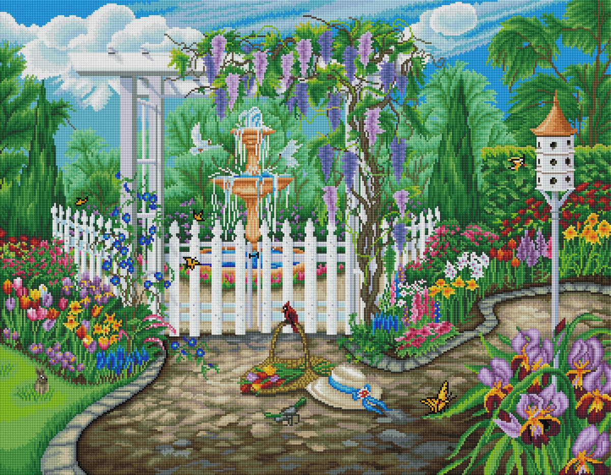 Diamond Painting Spring Gate 35.4" x 27.6" (90cm x 70cm) / Square with 64 Colors including 4 ABs / 101,441