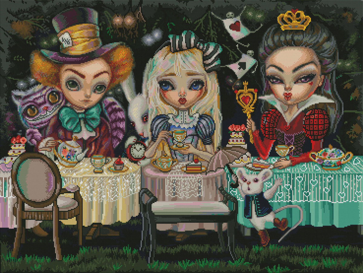 Diamond Painting Tea Party 36.6" x 27.6" (93cm x 70cm) / Square with 61 Colors including 5 ABs / 102,213