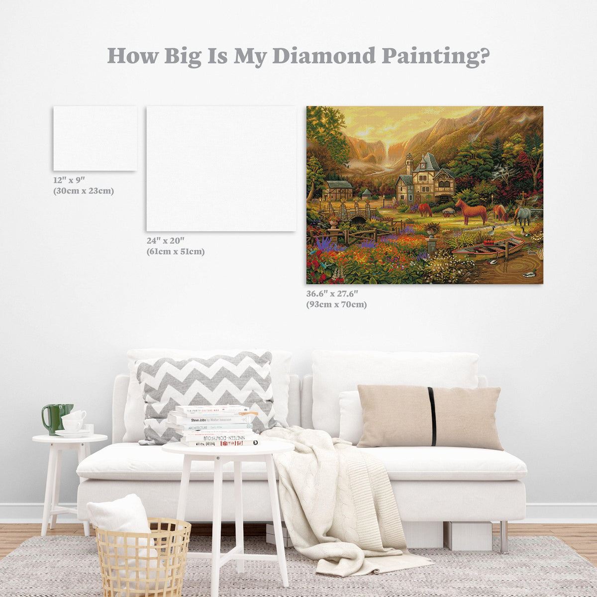 Diamond Painting The Golden Valley 36.6" x 27.6″ (93cm x 70cm) / Square with 53 Colors including 2 ABs / 102,213