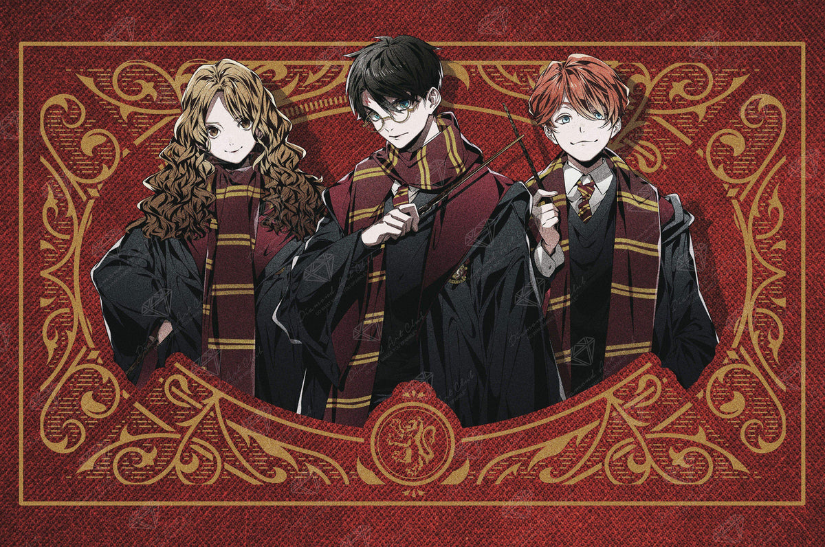 Diamond Painting The Gryffindor™ Trio 38.6" x 25.6" (98cm x 65cm) / Square With 30 Colors Including 1 AB / 101,920