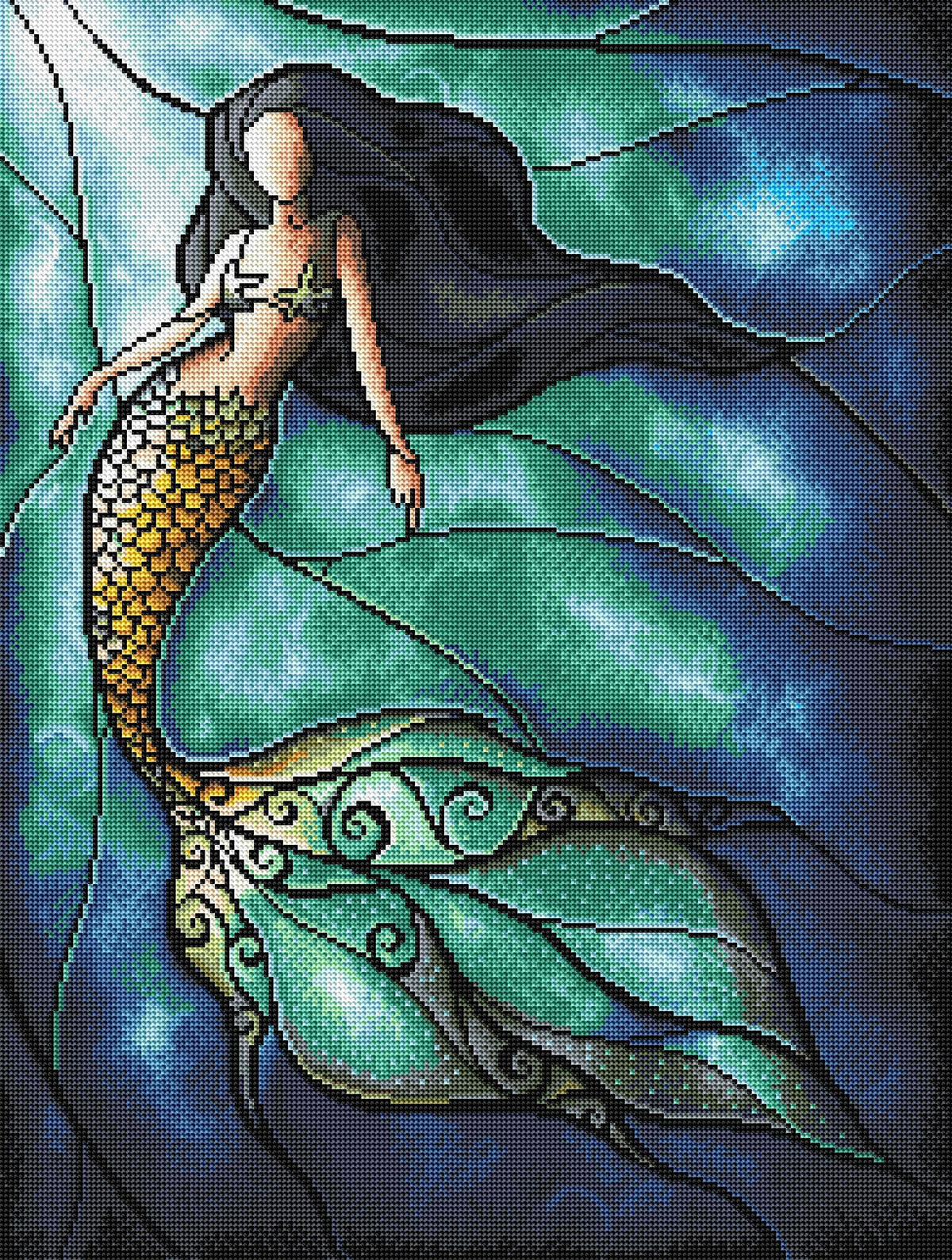 Diamond Painting The Siren 21.7" x 28.7"(55cm x 73cm) / Round With 33 Colors including 2 ABs / 50,310