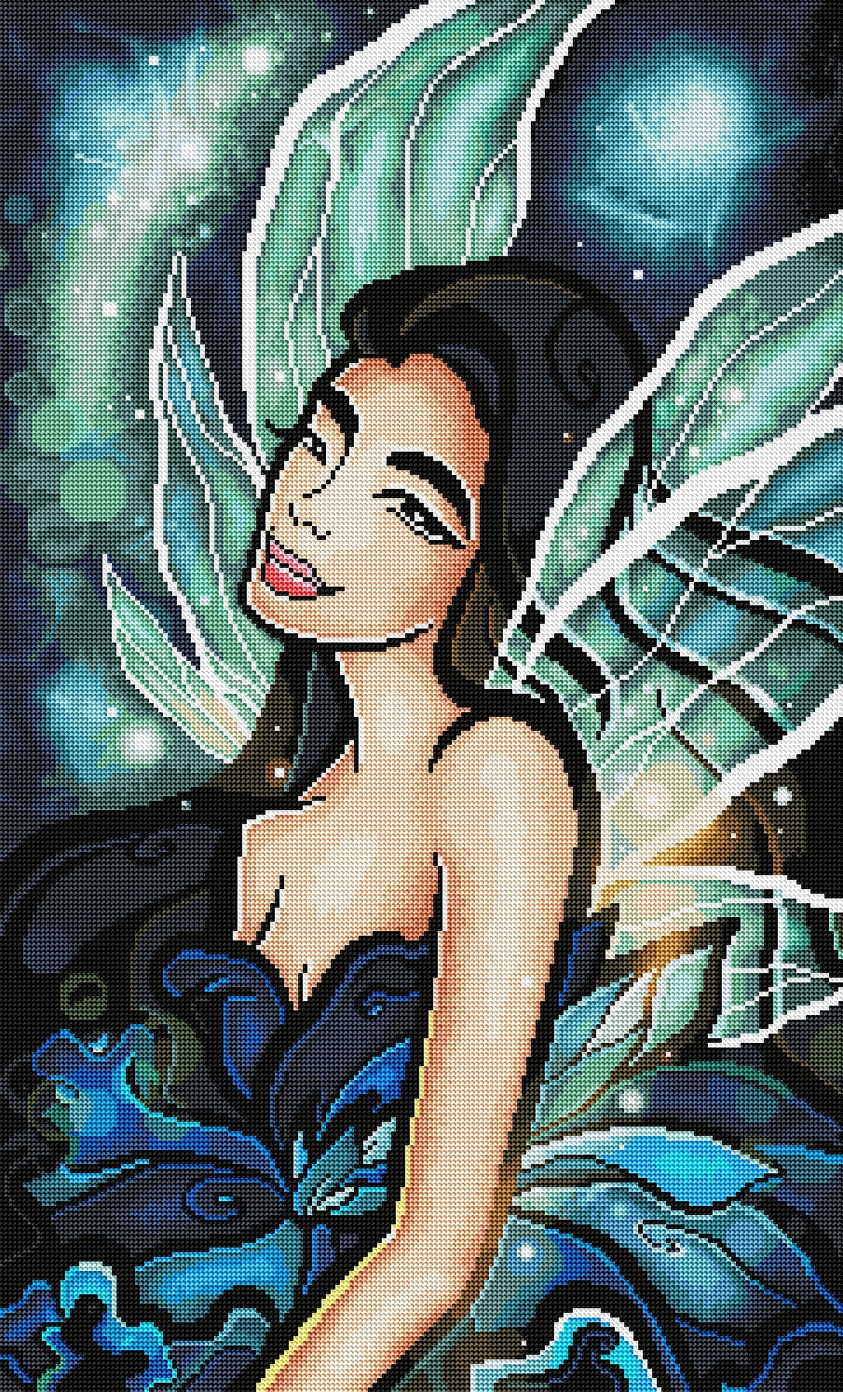 Diamond Painting The Water Fairy 20" x 33" (51cm x 84cm) / Round with 51 Colors including 4 ABs / 54,119