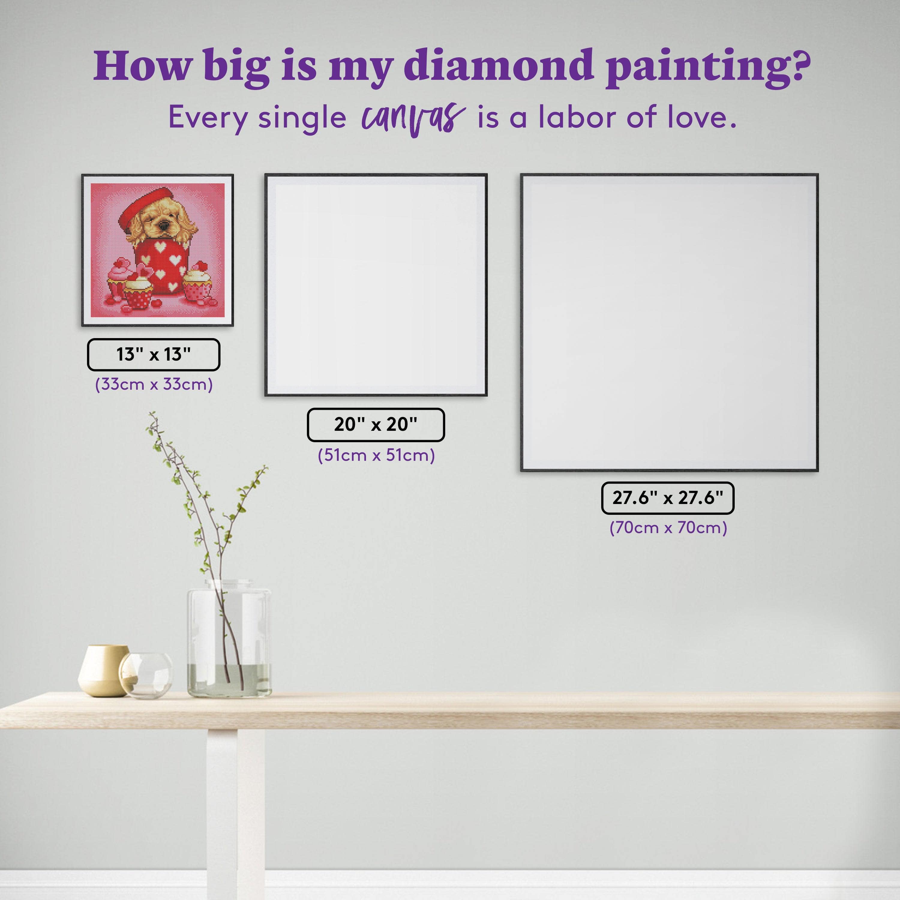 DIAMOND ART CLUB Valentine Spaniel Diamond Painting Kit, 13 x 13 (33 x 33  cm)