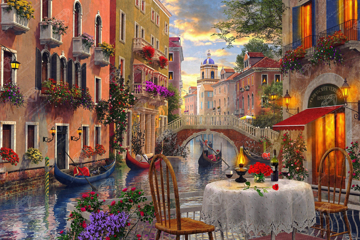 Diamond Painting Venice Al Fresco 20" x 30″ (51cm x 76cm) / Square With 56 Colors Including 2 ABs / 60,038