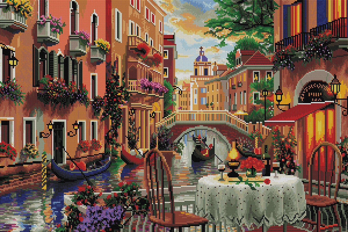 Diamond Painting Venice Al Fresco 20" x 30″ (51cm x 76cm) / Square With 56 Colors Including 2 ABs / 60,038