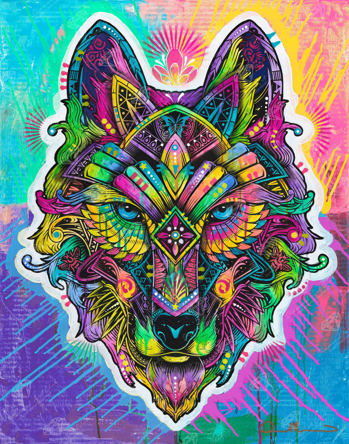 Diamond Painting Wolf Shaman 22" x 28" (56cm x 71cm) / Square With 49 Colors Including 4 ABs / 62,101