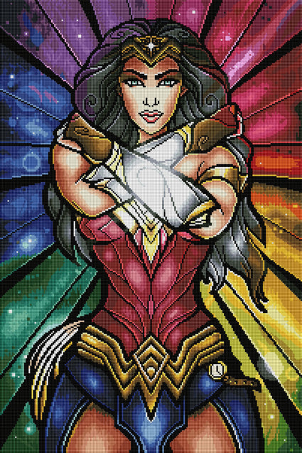 JMG306 5D DIY diamond painting, Wonder Woman poster crystal